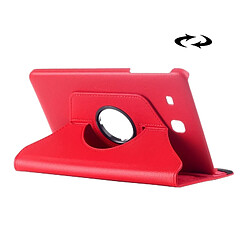 Wewoo Housse Étui rouge pour Samsung Galaxy Tab E 9,6 Litchi Texture 360 degrés rotation en cuir avec support multifonctionnel