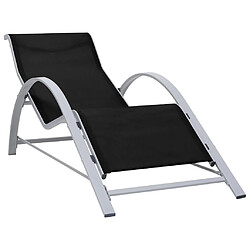 Acheter Helloshop26 Lot de 2 transats chaise longue bain de soleil lit de jardin terrasse meuble d'extérieur avec table aluminium noir 02_0012074