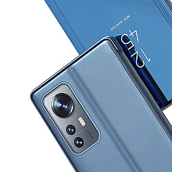 Acheter Htdmobiles Housse pour Xiaomi 12 Lite 5G - etui portefeuille miroir clear view + film ecran - BLEU