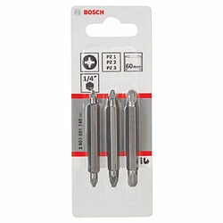 Bosch 2607001749 Pack de 3 embouts de tournevis doubles PZ1 PZ2 PZ3/ PZ1 PZ2 PZ3/ 60 mm