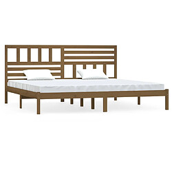 vidaXL Cadre de lit sans matelas marron miel bois pin massif 200x200cm