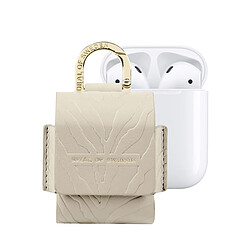 IDEAL OF SWEDEN Mini Sac pour AirPods 1 / 2 Modèle Flo Texturé Zébré avec Mousqueton Beige