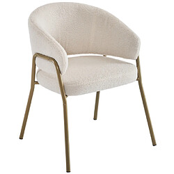 ComfortXL Chaise de Salle à Manger Moderne en Velours, Couleur Blanc, Pieds Dorés