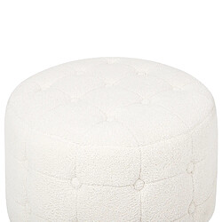 Acheter Beliani Pouf TAMPA Blanc Bouclé 55 cm 55 cm