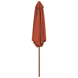 Avis ComfortXL Parasol D'extérieur Avec Mât En Bois 270 Cm Terre Cuite