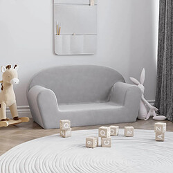 vidaXL Canapé pour enfants 2 places gris clair peluche douce