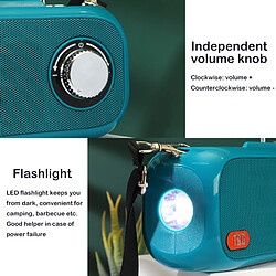 Universal Charge solaire Portable Bluetooth Haut-parleur FM Radio Sans fil Subwoofer Subwoofer Haut-parleurs de plein air Boîte de musique de haut-parline | Haut-parleurs portatifs (Vert)