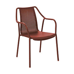 Proloisirs Fauteuil de jardin empilable en aluminium Bari rouge.