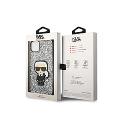 Avis Karl Lagerfeld Coque pour Apple iPhone 14 Glitter Flakes Ikonik Argent