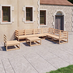 vidaXL Salon de jardin 8 pcs bois de pin massif