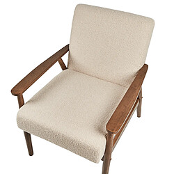 Beliani Fauteuil ESRUM Bouclé Beige pas cher