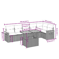 Acheter vidaXL Salon de jardin avec coussins 7 pcs beige résine tressée