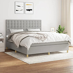 Maison Chic Lit adulte- Lit + matelas,Sommier à lattes de lit avec matelas Gris clair 180x200cm Tissu -GKD76386