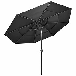 Avis Maison Chic Parasol Jardin | Parasol à 3 niveaux avec mat en aluminium Anthracite 3 m - GKD92092