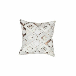 Paris Prix Coussin en Cuir Spark 45x45cm Ivoire & Chrome