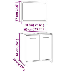 vidaXL Meubles de salle de bain Sonoma gris Bois d'ingénierie pas cher