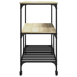 Maison Chic Desserte de cuisine | Chariot de cuisine | Meuble de rangement roulant chêne sonoma 100x50x95 cm bois d'ingénierie -GKD55013 pas cher