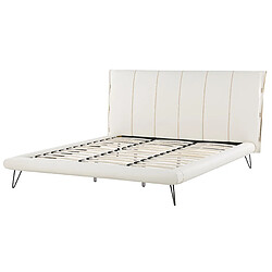 Acheter Beliani Lit double en cuir PU blanc 180 x 200 cm BETIN