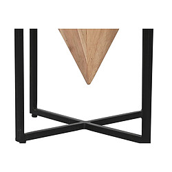 Pegane Table d'appoint en bois d'acacia coloris naturel et métal noir - longueur 41 x profondeur 41 x Hauteur 67 cm pas cher