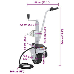 vidaXL Unité motorisée à roue pour roulotte aluminium 12 V 350 W pas cher