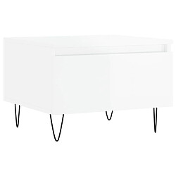 Maison Chic Lot de 2 Tables basses,Table Console pour salon blanc brillant 50x46x35cm bois d'ingénierie -MN32178 pas cher