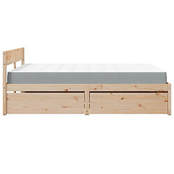 Acheter Vidaxl Lit avec tiroirs et matelas 160x200 cm bois de pin massif