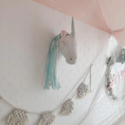 Universal Tête de licorne / cygne en peluche douce pour décoration murale blanche / rose pas cher