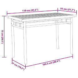 vidaXL Table à manger de jardin 110x55x75 cm bambou pas cher