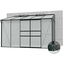 Vitavia Serre de jardin en polycarbonate 4 mm et aluminium noir avec embase Ida 201. x 324.30 x 220.80 cm.