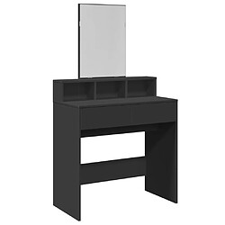 vidaXL Coiffeuse avec miroir noir 80x41x144,5 cm