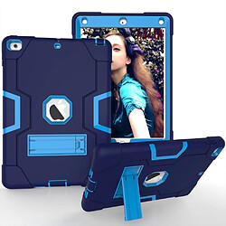 Coque en silicone bicolore bleu clair/bleu foncé pour votre Apple iPad 9.7