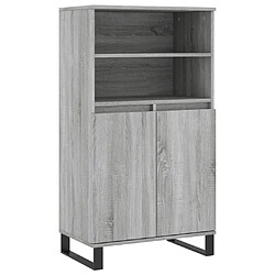 vidaXL Buffet haut Sonoma gris 60x36x110 cm Bois d'ingénierie