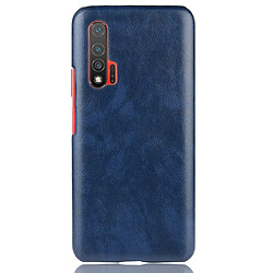 Wewoo Coque Pour Huawei Nova 6 5G Shockproof Litchi Texture PC + PU Case BLUE