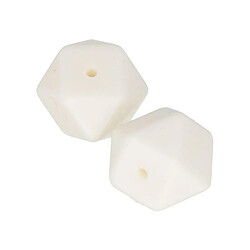 Artemio 2 perles silicone hexagonales - 17 mm - blanc