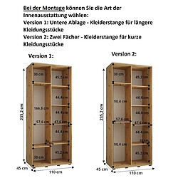 Abiks Meble Armoire DAVOS 1 À Portes Coulissantes 235,2/110/45 2 Portes pas cher