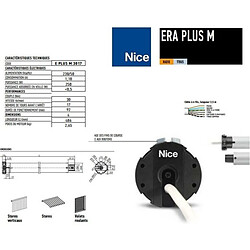 Moteur ERA Plus M Ø 45 mm, 30Nm, radio, bouton de fin de course, TTBus NICE
