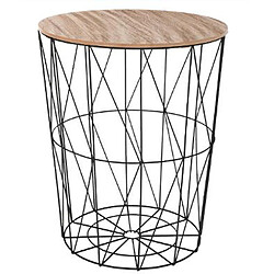 Pegane Table d'appoint design en MDF et acier, noir - Dim : D.47 x H. 57 cm