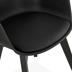 Mes Fauteuil design 50x58,5x82 cm noir et pieds noirs - SHAFT pas cher