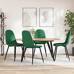 vidaXL Chaises à manger lot de 4 Vert foncé Velours 