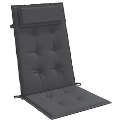 Acheter vidaXL Coussins de chaise à dossier haut lot de 2 anthracite