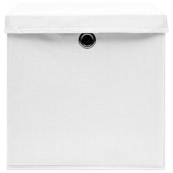 Acheter Maison Chic Lot de 4 Boîtes de rangement,Boîtes de stockage avec couvercles 28x28x28 cm Blanc -MN408408