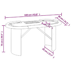 vidaXL Table de poker 8 joueurs avec plateau à jetons Bleu 160x80x75cm pas cher