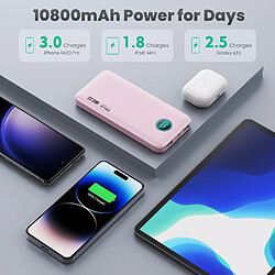 Acheter SANAG Batterie Externe 10800Mah Ultra-Mince Power Bank Pd 22.5W & Deux Qc 4.0 Charge Rapide Usb C Batterie Portable Avec Écran Lcd, 3 Sorties 2 Entrées Chargeur Portable Pour Iphone Samsung Huawei - Rose