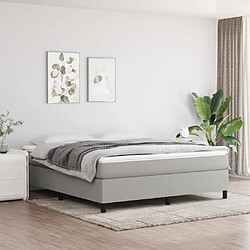 Maison Chic Lit Adulte - Lit simple Lit à sommier tapissier avec matelas moelleux - Meuble de Chambre - Gris clair 160x200cm Tissu -MN67714