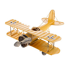 Avions De Métal Modèle Biplan Jouets Accueil Café Décoration Enfants Collectibles L Jaune