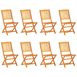 Maison Chic Mobilier à dîner de jardin pliable 9 pcs,Table et chaises d'extérieur Bois d'acacia solide -GKD736735