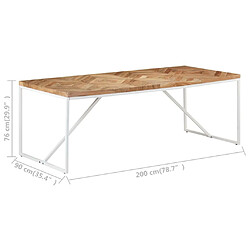 vidaXL Table à manger 200x90x76 cm Bois massif d'acacia et de manguier pas cher