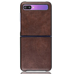 Coque en TPU + PU rigide marron pour votre Samsung Galaxy Z Flip