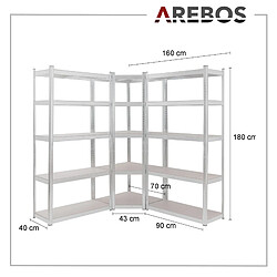 Acheter Arebos Étagère robuste Étagère d'angle Étagère de rangement Étagère d'atelier Étagère