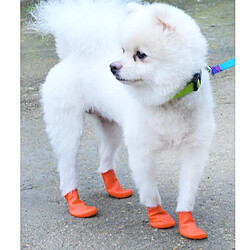 Acheter Bottes De Pluie Pour Chien Chaussures De Neige Imperméables Protecteur De Patte Chaussons D'extérieur Orange L